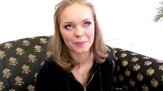 Beautiful blonde Russian girl Becky sucking a massive penis with lust