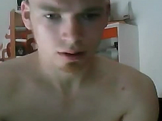 Blonde boyfriend strokes his cock on cam until cumshot