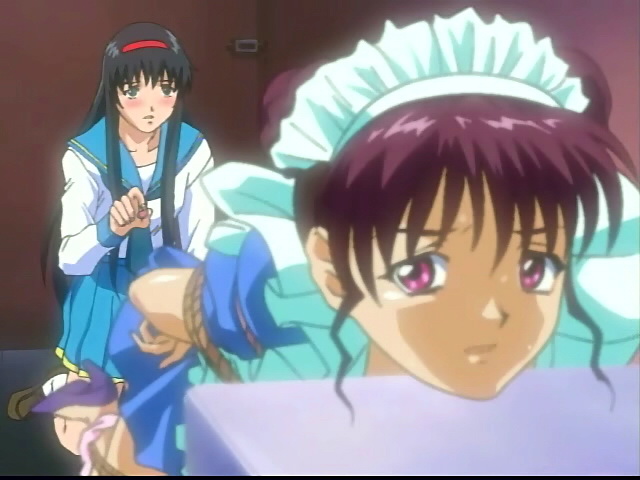 Blonde hentai maid gets tied up and brutally fucked in her tight pussy