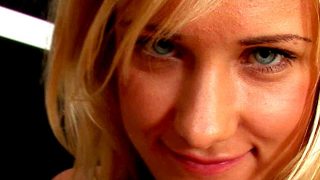 Blue eyed blonde Russian teenie bitch Santa wanking a thick penis