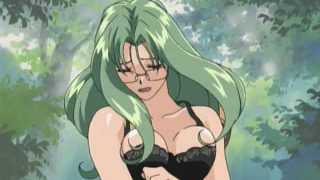 Busty hentai chick fucks a horny guy in the middle of the park