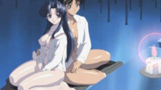 Dusty haired hentai babe getting her little slit wet for her boyfriend