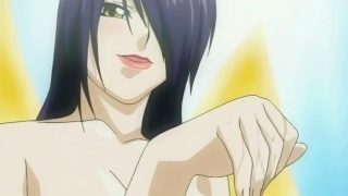 Enticing hentai shemale showing her sexy tits and fucking a babe`s snatch