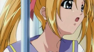 Erotic blonde hentai schoolgirl teasing her horny boyfriend