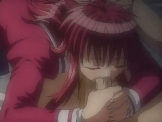 Erotic redhead hentai temptress giving oral sex in the bedroom