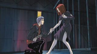 Hentai babe gets fucked by a guy with a gun