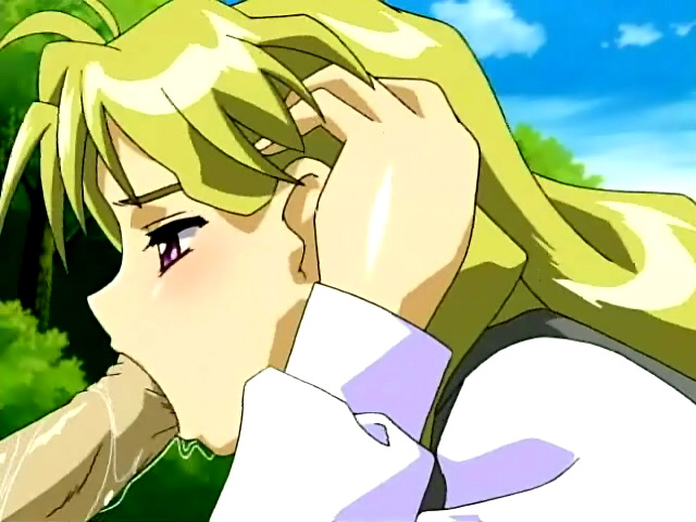 Hentai babe sucks this huge dick in the middle of the park