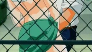 Hentai chick gets her pussy fingered and fucked on the top of the skyscraper