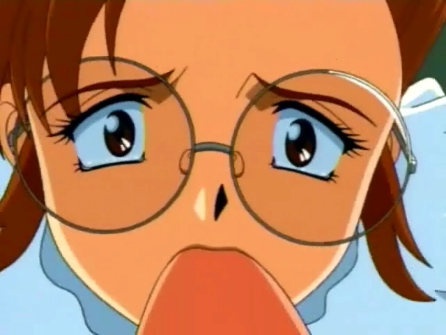 Hentai maid has to suck her employee’s prick until he cums all over her glasses