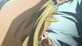 Horny hentai guy masturbating while he is watching TV