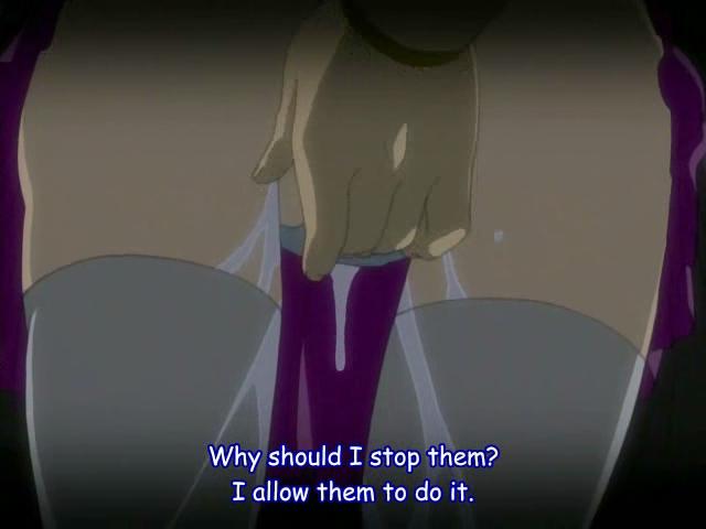 Lusty hentai girl in stockings getting succulent pussy fingered through panties outdoors