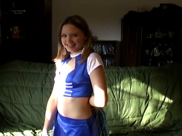 Petite cheerleader exgirlfriend Kitty showing off her hot assets