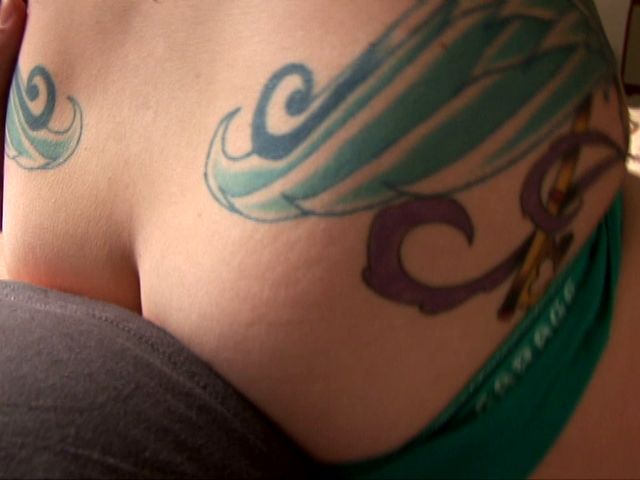 Sweet tattooed exgirlfriend Sailor giving lap dance to a lucky hunk