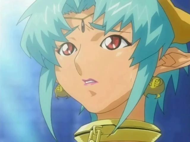 Three naughty hentai shemales fucking a blue haired chick