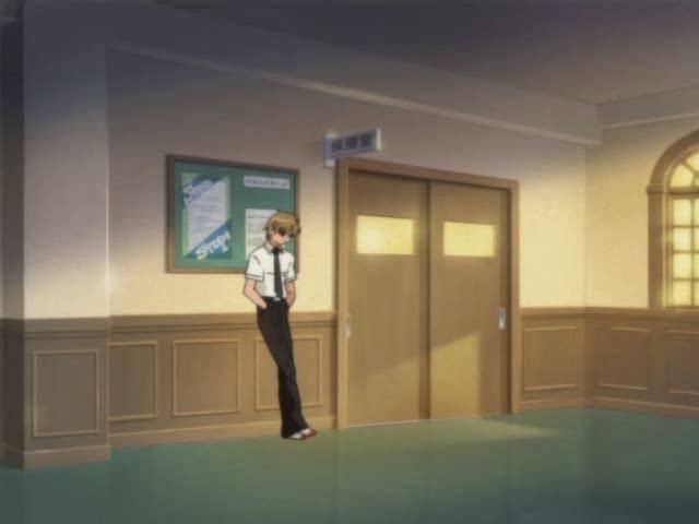 Velvet haired hentai nurse licking a big cock head in the office