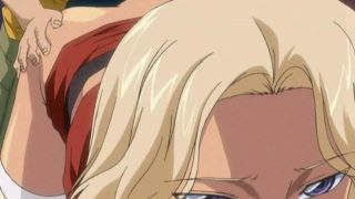 Salacious blonde hentai minx in stockings getting fucked doggy style in the train