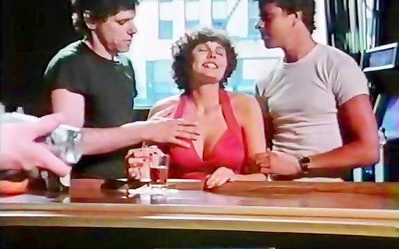 Desiree Cousteau, Rod Pierce, Ron Hudd in xxx classic porn threesome fucking in a cafe